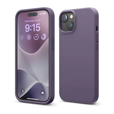 Image de elago Coque Silicone Liquide Compatible avec iPhone 15, Qualité Supérieure, Protection Intégrale [Structure Antichoc 4 Couches], Doublure Microfibre Douce Anti Rayures (Lavande Intense)