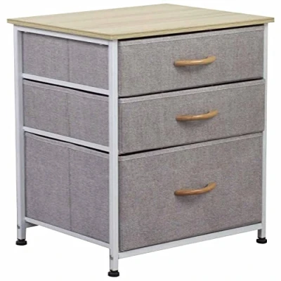 Image de BAKAJI Commode, Panneau de Fibres à densité Moyenne, Gris Clair (ral 7035), 50H x 50l 40P cm