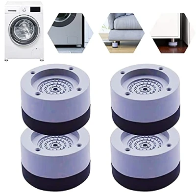 Image de Lot de 4 Anti Vibration pour Machine à Laver, Tapis Patin Universel Caoutchouc Pieds Laver et Sèche linge, Amortisseurs