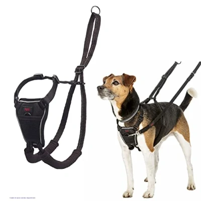 Image de Harnais anti traction HALTI, Taille S, pour que votre chien arrête de tirer sur sa laisse, Réfléchissant sangle poitrail et des pattes avant rembourrée, petits chiens