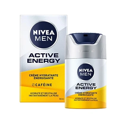 Image de NIVEA MEN Active Energy Crème Visage Énergisante (1 x 50 ml), Hydratante non grasse pour homme, Soin enrichi en Vitamin+ Complex &amp; Coenzyme Q10