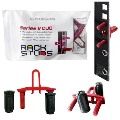 Image de Rackstuds DUO2 1RU Série II Solution de Montage en Rack Vis Traditionnelles et Écrous Cage &amp; Serveur la Configuration Matériel Paquet 2, Version Universelle