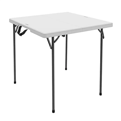 Image de Durée de Vie des Produits 80100 Table Pliante, Blanc Polyéthylène avec Structure en Acier, 37 in. carré quantité 1