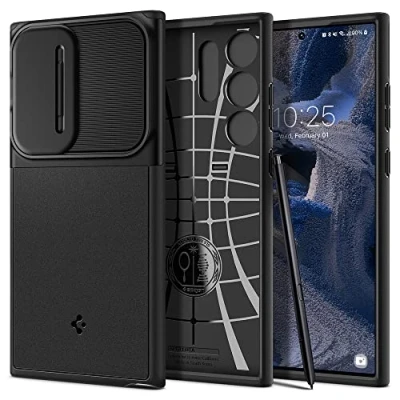 Image de Spigen Optik Armor Coque Compatible avec Samsung Galaxy S23 Ultra 5G Noir