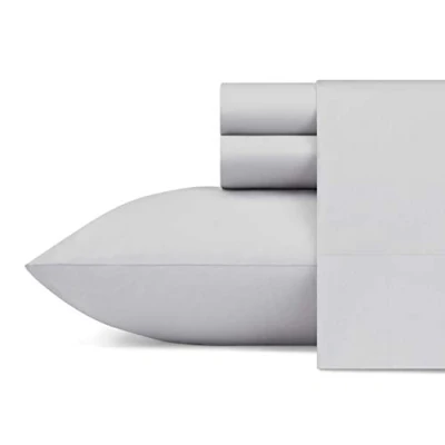 Image de Nautica Ensemble de draps pour lit Simple XL, literie en Percale Coton, Gracieuse et fraîche, légère Respirante, Essentiels Chambre dortoir (Gris Voile, jumeau XL)