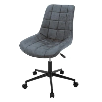 Image de ML Design Chaise de Bureau, Anthracite, en Simili, Réglable Hauteur, Assise Rembourrée, Piètement Métallique, Dossier Ergonomique, Fauteuil Pivotante sur 5 roulettes Doubles, Tabouret Home Office