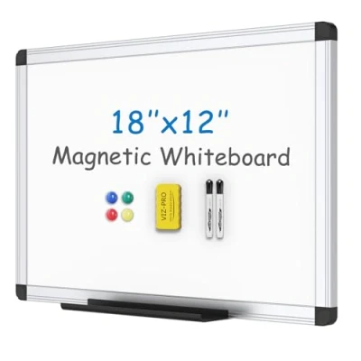 Image de VIZ PRO Tableau Blanc Magnétique, Effaçable à Sec, 45 X 30 cm, Comprenant 1 Gomme &amp; 2 Marqueurs 4 Aimants