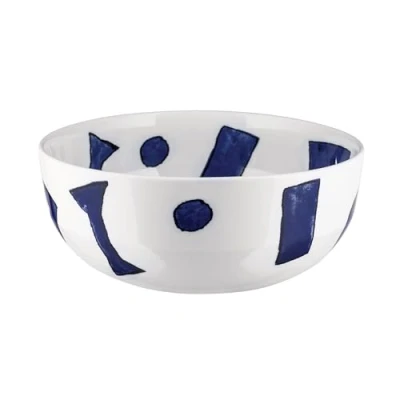 Image de Alessi Itsumo Yunoki ware NF08/38 25 Saladier Design, Usage Quotidien, Esthétique Minimale, en Porcelaine Blanche avec Décor Samiro Yunoki, Diamètre cm