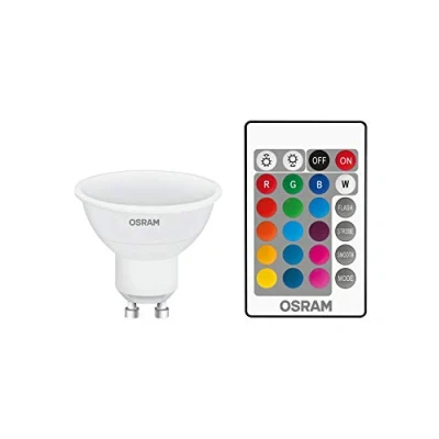Image de Osram Lot de 4 ampoules LED Retrofit RGBW à télécommande, culot E27, blanc froid, 4000 K, 7 W, équivalent 60 opaque, taille unique