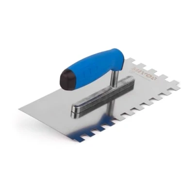 Image de Mivos Truelle de Dentée 12x12 mm pour Colle Carrelage Taloche à Dents en Acier Inoxydable Platoir Denté avec Poignée Antidérapant Crantée Outil Tuile Fabriqué dans l&#039;UE