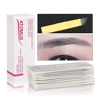 Image de ATOMUS 50 PièCes Lame De Microblading 12pcd Tatouage Maquillage Permanent Sourcil 12pin Aiguilles Jetables