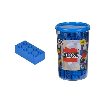 Image de Simba 104118906 Ensemble de Blocs Construction Blox 8 100 Pièces Bleu