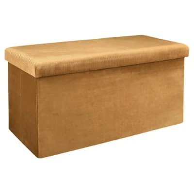 Image de HOME DECO FACTORY HD6817 Coffre Banc Pliable, Bois, Jaune, 77 x 38