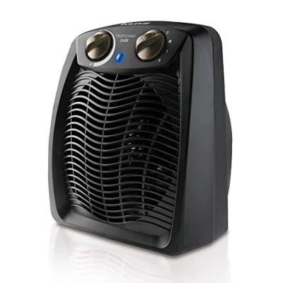 Image de Taurus Tropicano 2400 Radiateur soufflant 2400W, 3 positions froid/Chaud, Surface jusqu&#039;à 24m2, Thermostat réglable, Fonction ventilateur, Témoin lumineux de fonctionnement, Noir