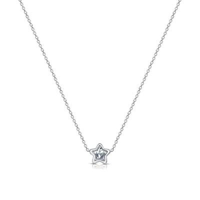 Image de Amberta Collier solitaire en argent sterling 925 avec Zircon Cubique AAA pour femme: diamants et étoiles simulés