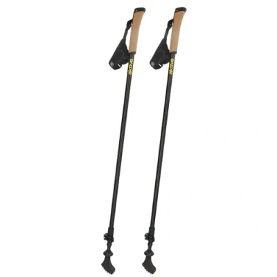 Image de AKTIVE Setx2 bâtons de randonnée Extensibles avec poignée en liège, Pointe métallique ou Caoutchouc, Longueur réglable 85 à 135 cm, système Fermeture Rapide, Sangle réglable, Trekking