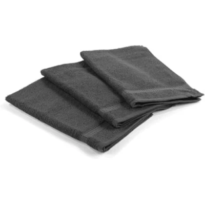 Image de Caleffi Serviette de Bain, Ensemble 3, Toilette, en éponge, 100% Coton, 40x60 cm, Facile à Laver et Sécher. Modèle: Oceano, Anthracite.