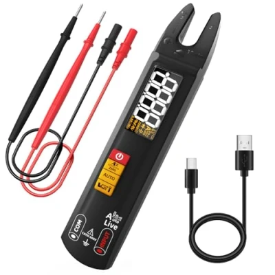 Image de BSIDE U0 Multimètre Numérique Intelligent avec Pince Ampèremétrique Ouverte et Détecteur de Tension Sans Contact Mini Testeur Automatique Rechargeable Courant/Tension AC DC Résistance Continuité