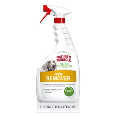 Image de Nature’s Miracle Urine Remover Spray Eliminateur pour taches et Odeurs d’urines de chien tenaces Action Bio Enzymatique Multi surfaces Aux Huiles Essentielles d’Agrumes 946 ml