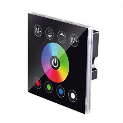 Image de JOYLIT Contrôleur de bande LED RGBW 4CH 4A Interrupteur mural DC 12/24 V Panneau tactile variateur pour bandes RVB à intensité variable Changement couleur