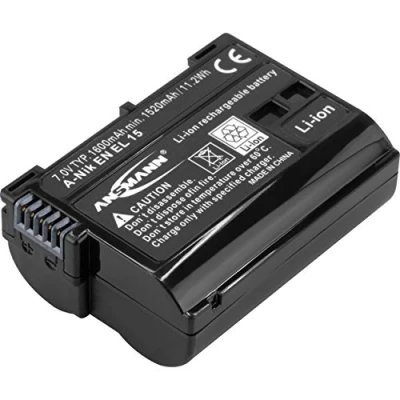 Image de ANSMANN Batterie Li ION pour Appareil Photo Nikon (1 PCE) de Rechange A Nik en EL 15 7V 1600 mAh 1 V1, D600/ D610/ D7100, etc.
