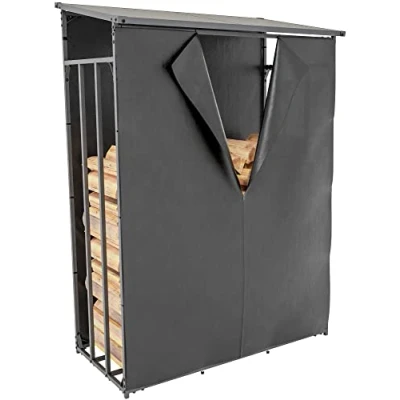 Image de CLP Bâche De Protection Pour Range Bûches Ruston I Housse Abri Bois Chauffage En Tissu Hysdrofuge Et Fermeture Eclair, Taille:L