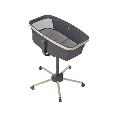 Image de Maxi Cosi Alba Berceau bébé 3 en 1, Lit bébé, Transat inclinable et Chaise Haute Tissus 100% recyclés, Naissance à Ans (15 kg), Compatible avec kit Repas Alba, Beyond Graphite