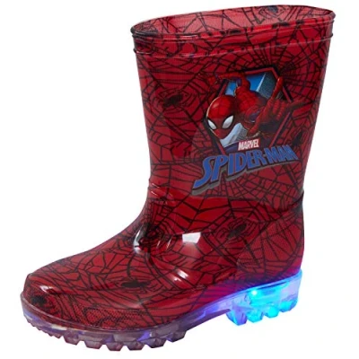 Image de Marvel Spiderman Bottes en caoutchouc lumineuses pour enfant, la neige ou pluie Rouge Rouge., 32 EU