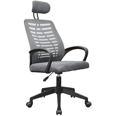 Image de MARSGAMING MGC ERGOB, Chaise Gaming Ergonomique, Assise et Dossier en Maille Respirante, Appuie tête Réglable, Hauteur Ajustable Entre 110,5 120,5 cm, Système de Basculement 3 à 18, Gris