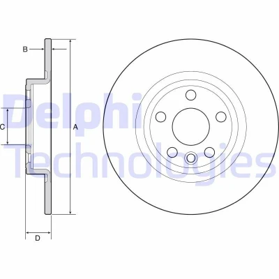 Image de DELPHI BG4930C Disque de frein 300 10 5 plein revêtu non traité sans roulement roue, bague ABS LAND ROVER: Discovery Sport, JAGUAR: E Pace