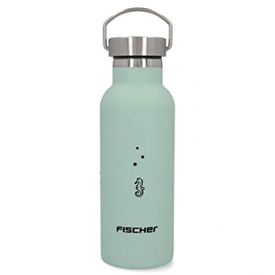 Image de Fischer Gourde en acier inoxydable de 500 ml Pour enfants Avec bouchon à vis Qualité alimentaire Vert