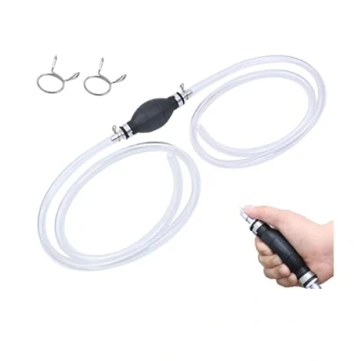 Image de Locisne Pompe Transfert l&#039;eau Manuelle Siphon Carburant Voiture portative pour solvant d&#039;essence d&#039;aqueduc Liquide Diesel, gaz avec Le Tuyau Total de 2M