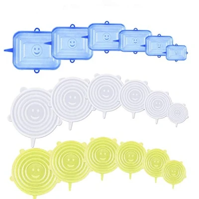Image de YOUYIKE® 18 Pièces Couvercles en Silicone, Couvercle Extensibles Silicone sans BPA, Universel de 6 Tailles Differentes pour Micro Ondes/Le Four/Le Frigo/Le Lave Vaisselle