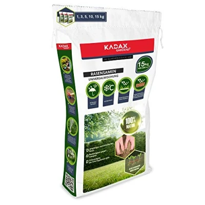 Image de KADAX semences de gazon, 600 m², herbe universelle, mélange graines, pour gazon robuste et esthétique (15 kg)
