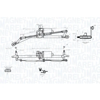 Image de MAGNETI MARELLI 064012001011 Système d&#039;essuie glace pour véhicules avec direction à gauche avant FIAT: Punto II 3/5 portes