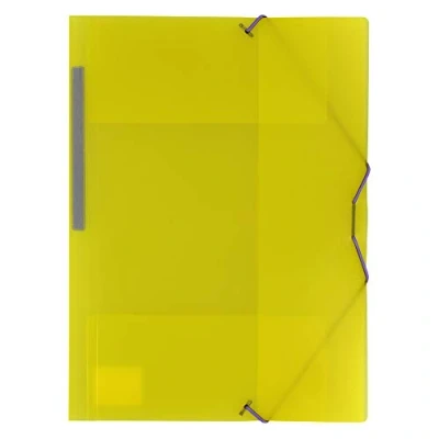 Image de Grafoplás 04801260 Classeur en plastique avec Elastiques et 3 Rabats, jaune, format DIN A4