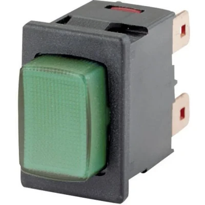 Image de MARQUARDT 1687.1104 Interrupteur à Pression 250 V/AC 16 A 2 x on/Off accrochage Vert (L l) 21 mm 15