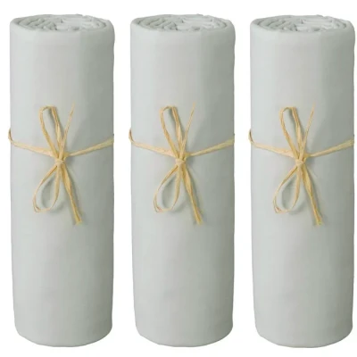 Image de P&#039;tit Basile Drap Housse 70x140 cm Lot de 3 draps en Jersey peigné 100% Coton Bio Gris Perle pour Matelas bébé Enfant Dimensions 60x120 ou Extensible sans Repassage
