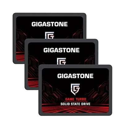 Image de Gigastone SATA SSD internes 256Go (Lot de 3) 2.5&quot; III Interface 3D NAND Disque Dur Jeu Compatible avec Ordinateurs Portables et Bureau 2.5 Pouces 520Mo/s SLC Cache
