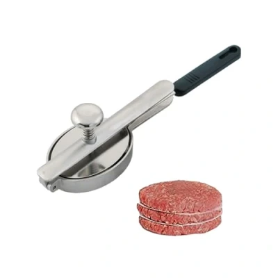 Image de Reconstitueur à Steak Ovale en Inox Spécial Boucher Qualité Supérieure Professionnel pour Hamburger Contenance Viande : 172 ml