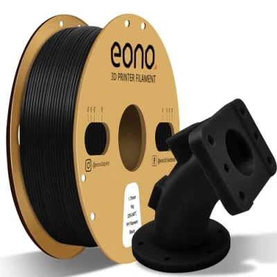 Image de Eono Filament PP de 1,75 mm pour imprimante 3D, semi flexible et ultra résistant, noir, 1 kg