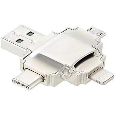 Image de Lecteur Micro SD CALLSTEL 4 Connecteurs Lightning, USB, USB Type C Jusqu&#039;à 128 Go