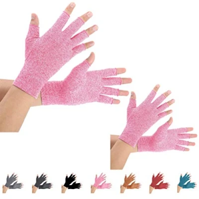 Image de Brace Master 2 paires Gants d&#039;Arthrites Compresse des Gants, Réchauffe Joints de Doigt,Soulage les Douleurs Polyarthrite Rhumatoïde,Arthrose,Syndrome Canal,Carpien,Tendinite(Rose, M)