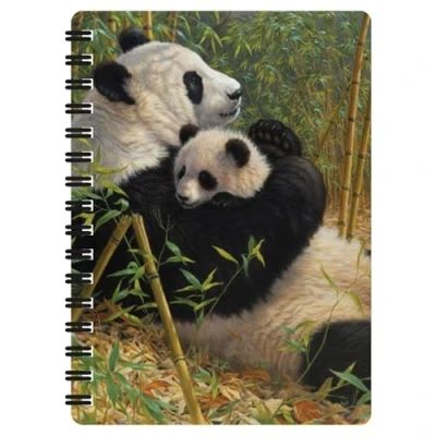 Image de 3D LiveLife Bloc note Nouvelle Dynastie de Deluxebase. Carnet à Spirale A6 Art Lenticulaire Panda pages vierges en papier recyclé. Illustrations licence l&#039;artiste renommé Beth Hoselton