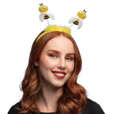 Image de Boland 33013 Serre tête abeille, jaune et noir, diadème, bourdon, guêpe, costume, carnaval, fête à thème