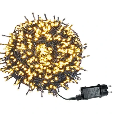 Image de Aufun LED Guirlande lumineuse extérieure, 80M 800 chaîne lumières de Noël étanche IP44 avec 8 modes d&#039;éclairage pour mariage, fête, jardin (Blanc chaud)