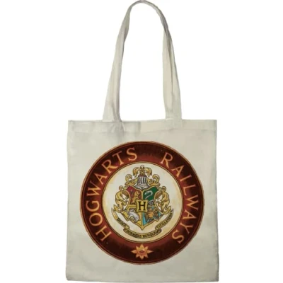 Image de HARRY POTTER TOTE BAG HOGWARTS», REFERENCE : BWHAPOMBB002, ECRU, 38 X 40 CM