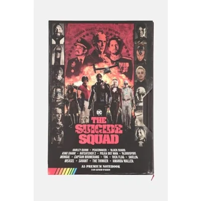 Image de Pyramid International The Squad Carnet de notes avec couverture style VHS et autocollants (motif King Shark Design) 15 x 2 cm XX pages lignées Produit officiel