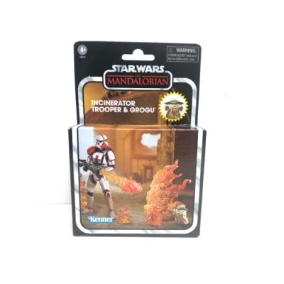 Image de Star Wars Le Mandalorian Articulée Incinerator Trooper &amp; Grogu Chiffre, 10 cm Hauteur