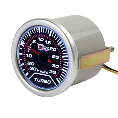Image de E Support 2&quot; 52mm Jauge de Pression Charge Universelle pour Voiture Fumé Teinte Len Turbo Boost Gauge PSI LED Lumière Indicateur Instrument